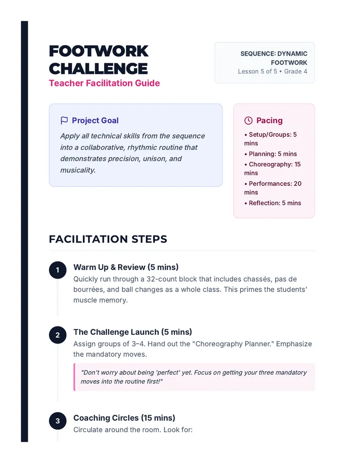 Choreography Challenge Teacher Guide