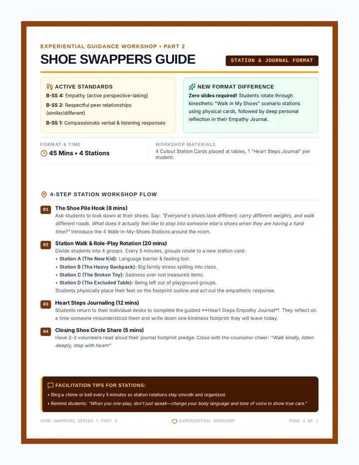 Shoe Swappers Teacher Guide