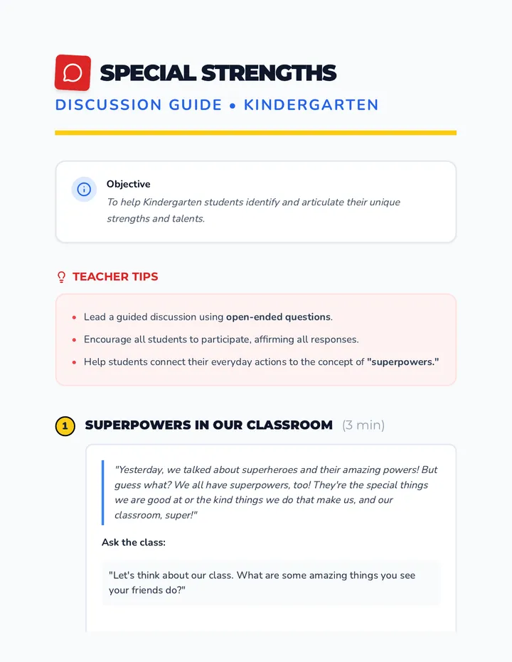 Special Strengths Discussion Guide