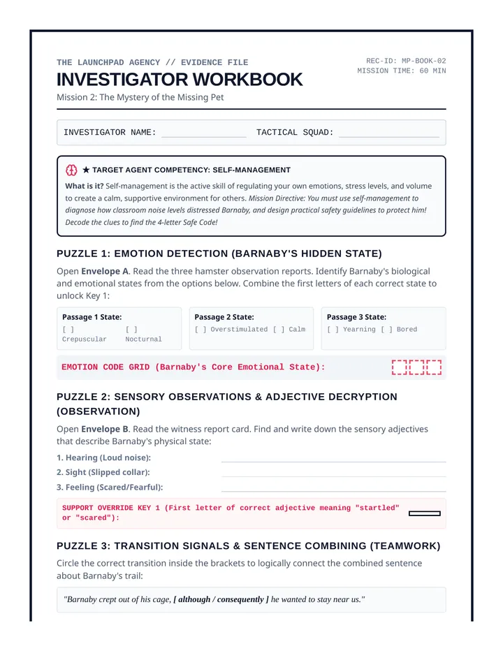 Missing Pet Student Sheet