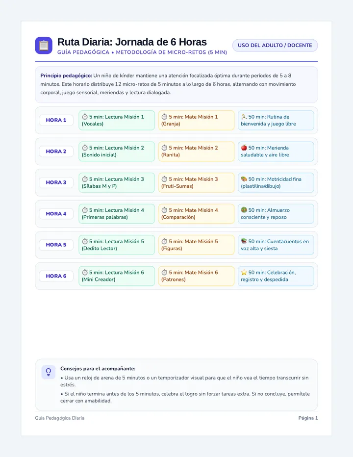 Guía y Horario Diario