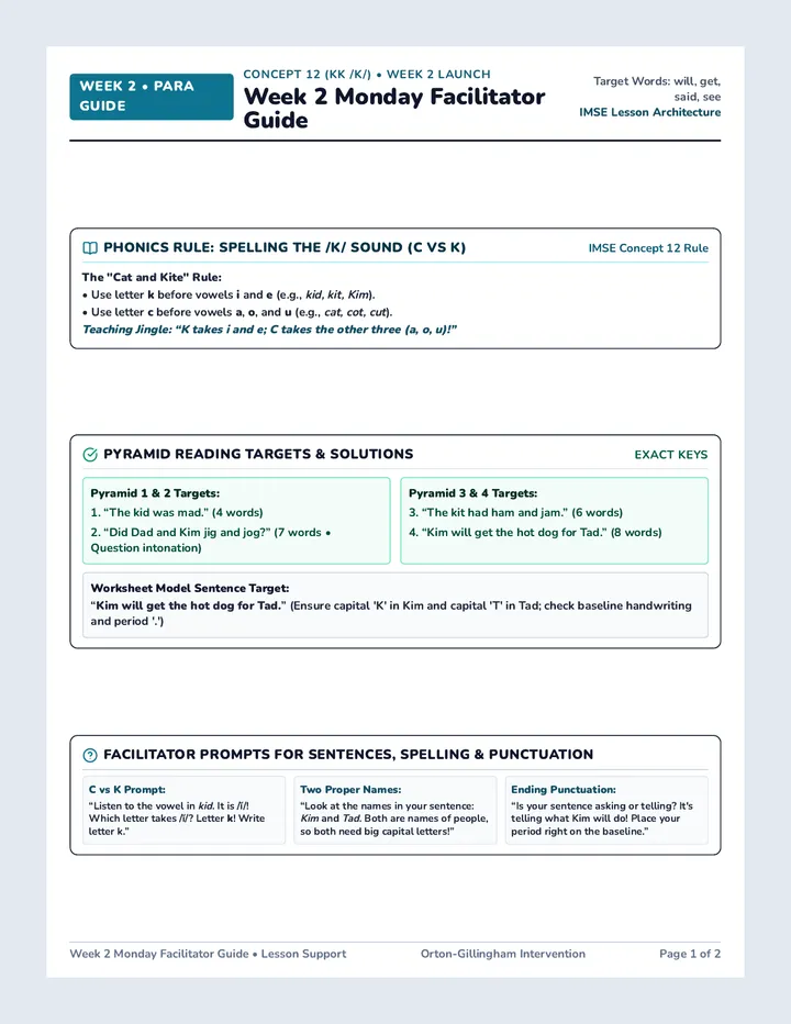 Week 2 Monday Facilitator Guide
