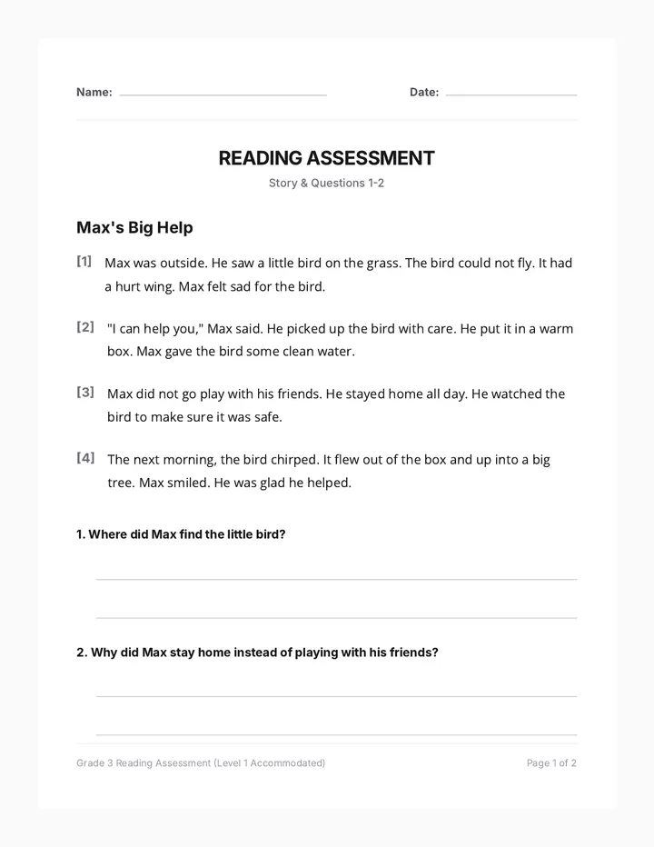 Max Big Help Assessment