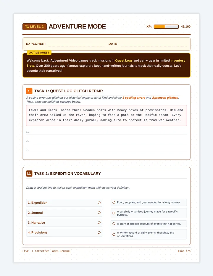 Expedition Log Packet