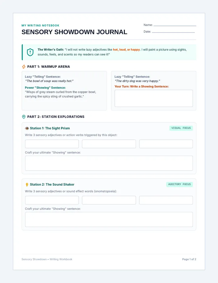 Sensory Showdown Journal