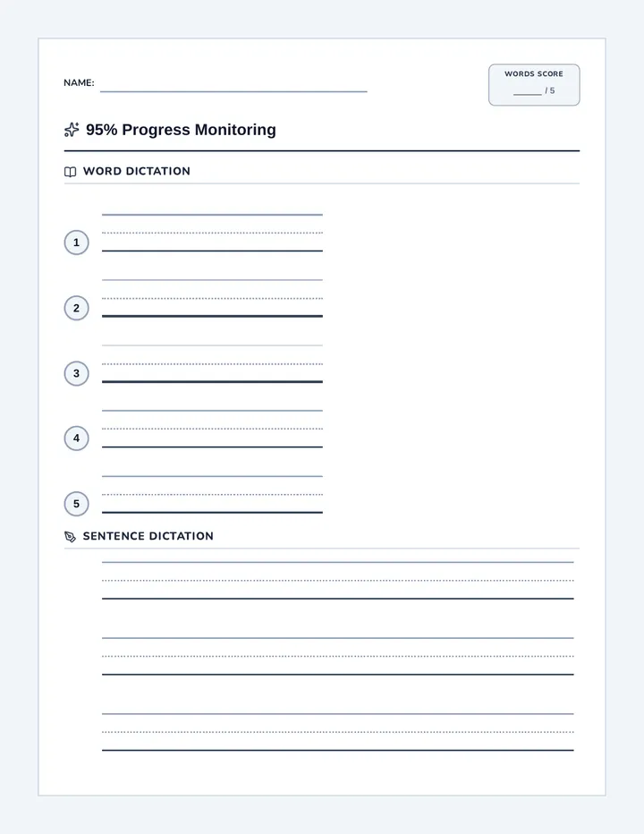 Phonics Monitoring Clean Worksheet