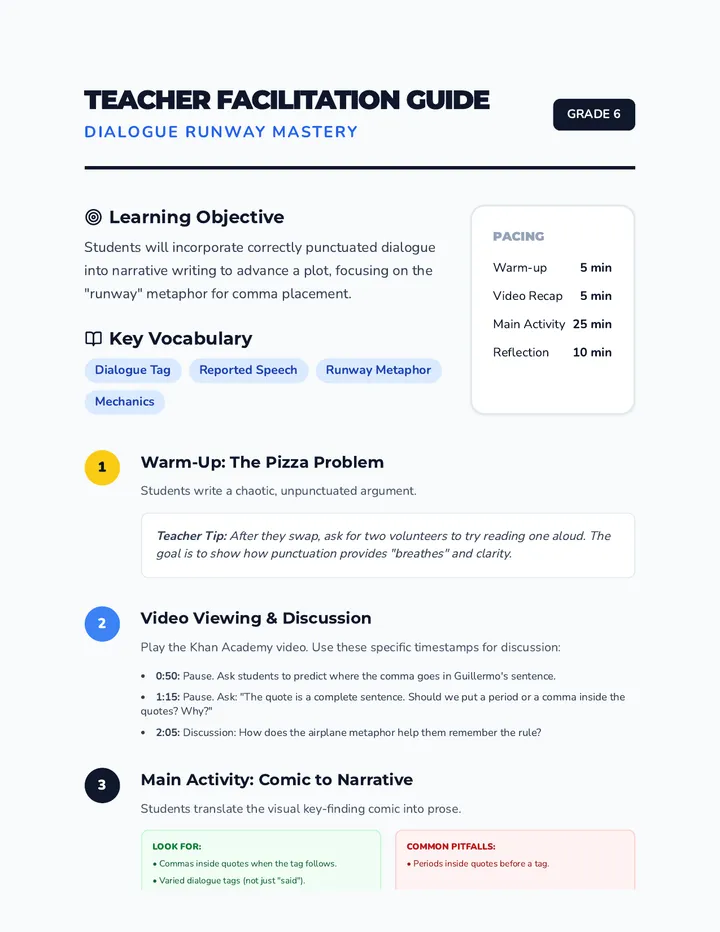 Dialogue Teacher Guide