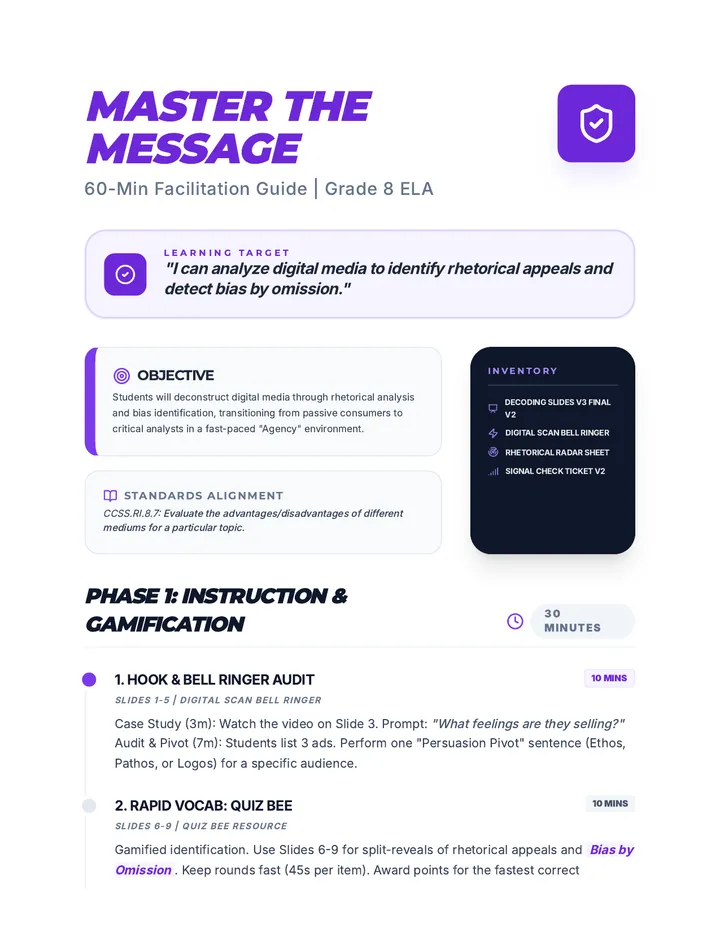 Master the Message 60-Min Teacher Guide Project
