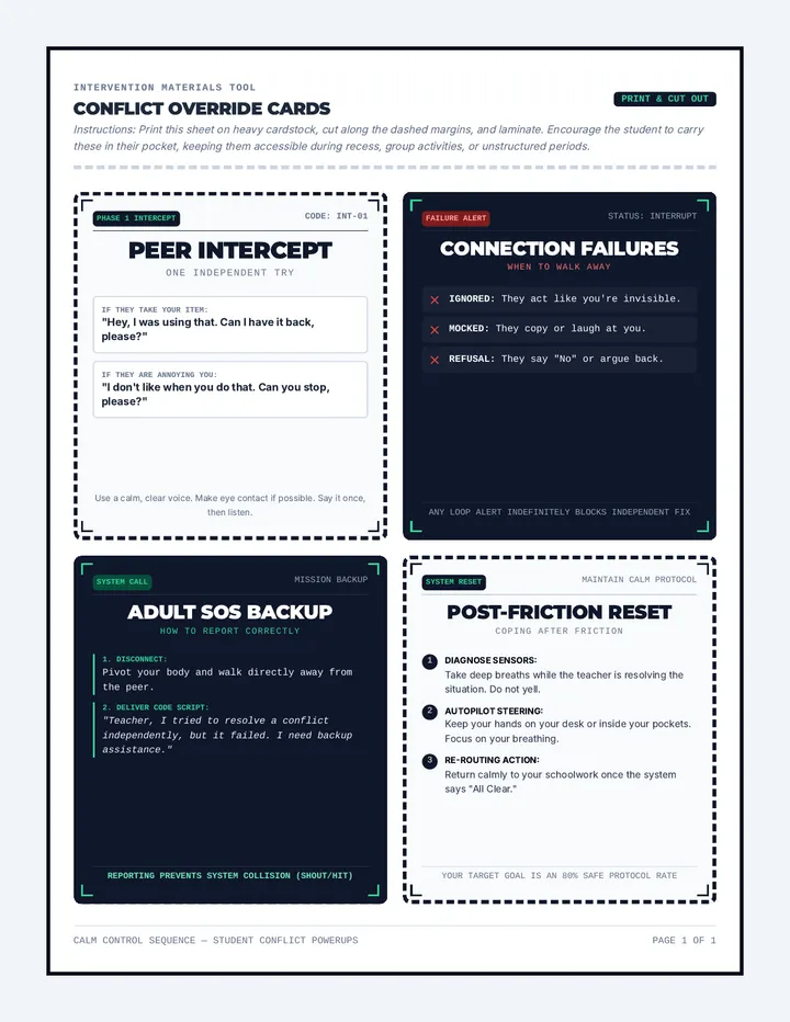 Conflict Coping Cards