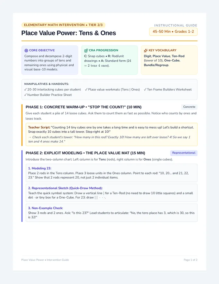 Place Value Power Teacher Guide