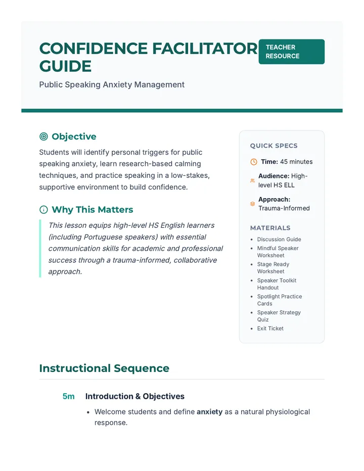 Confidence Facilitator Guide