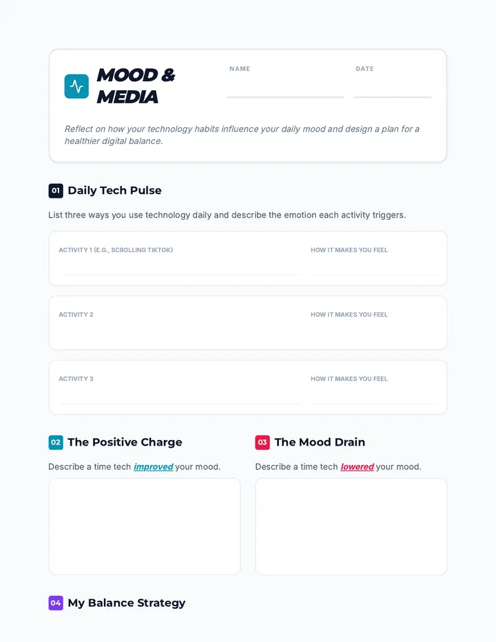 Mood and Media Worksheet