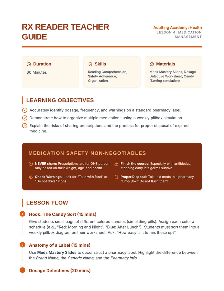 Rx Reader Teacher Guide