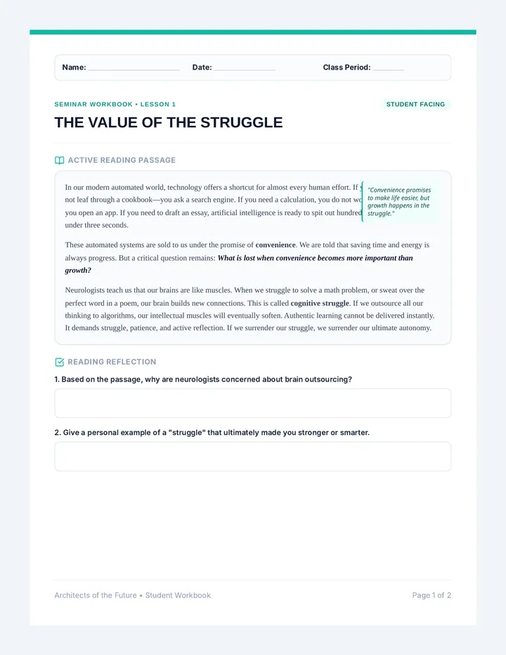 Autonomy Seminar Workbook