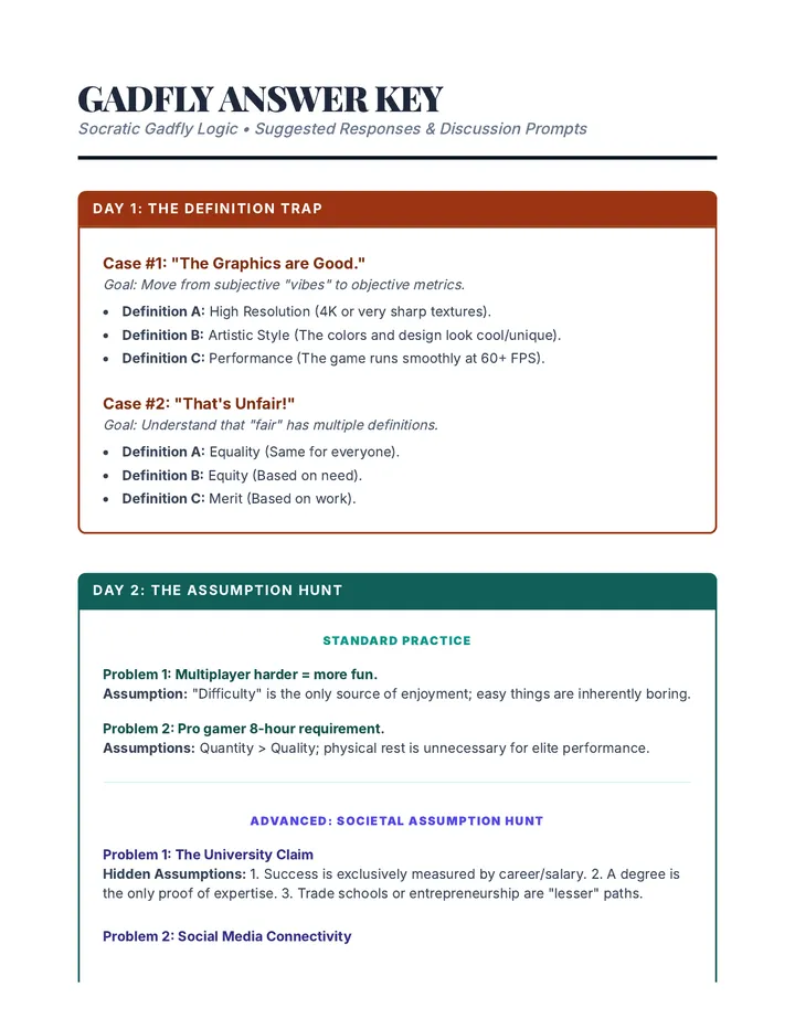 Gadfly Answer Key