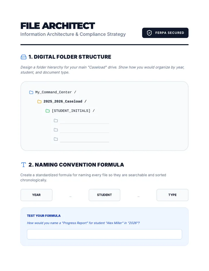 File Architect Worksheet