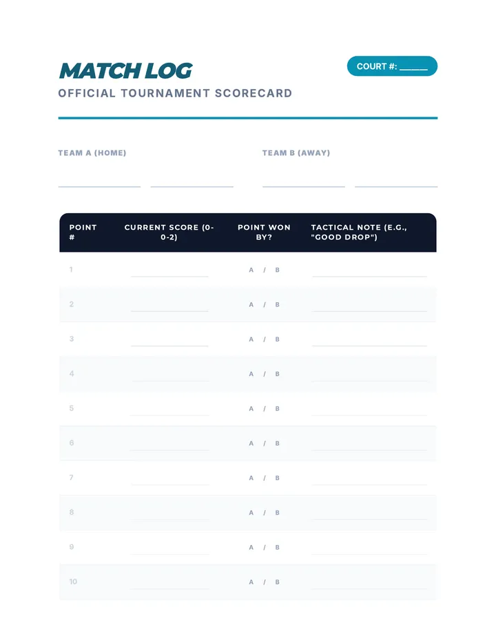 Match Scorecard Template