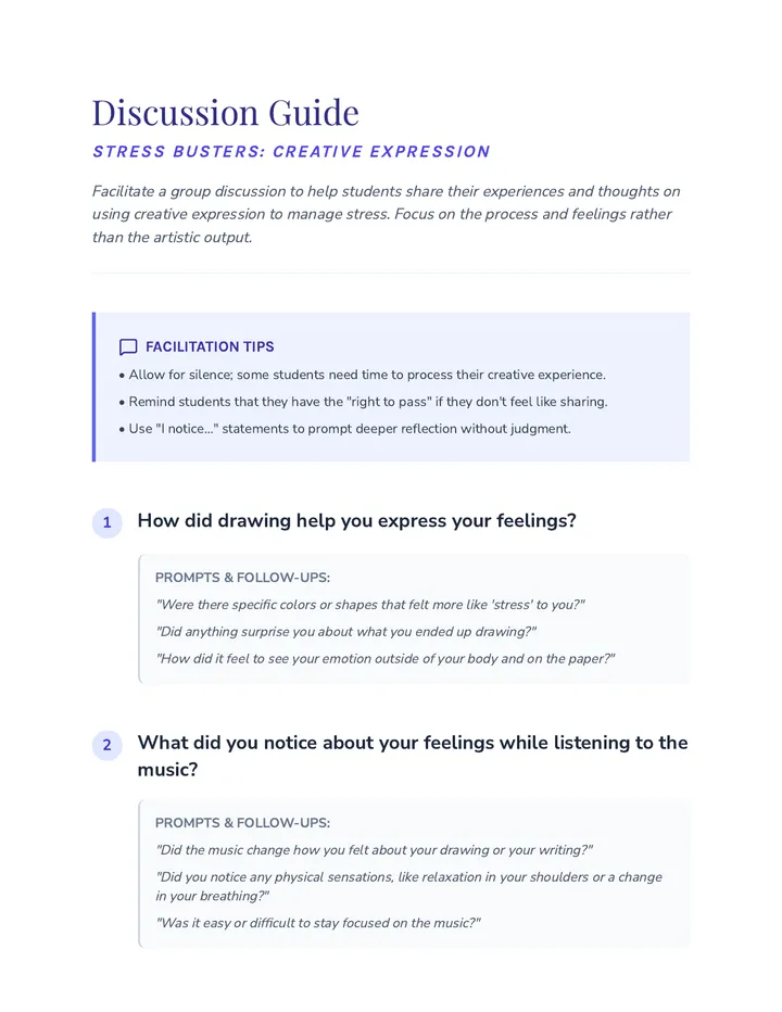 Stress Busters Discussion Guide