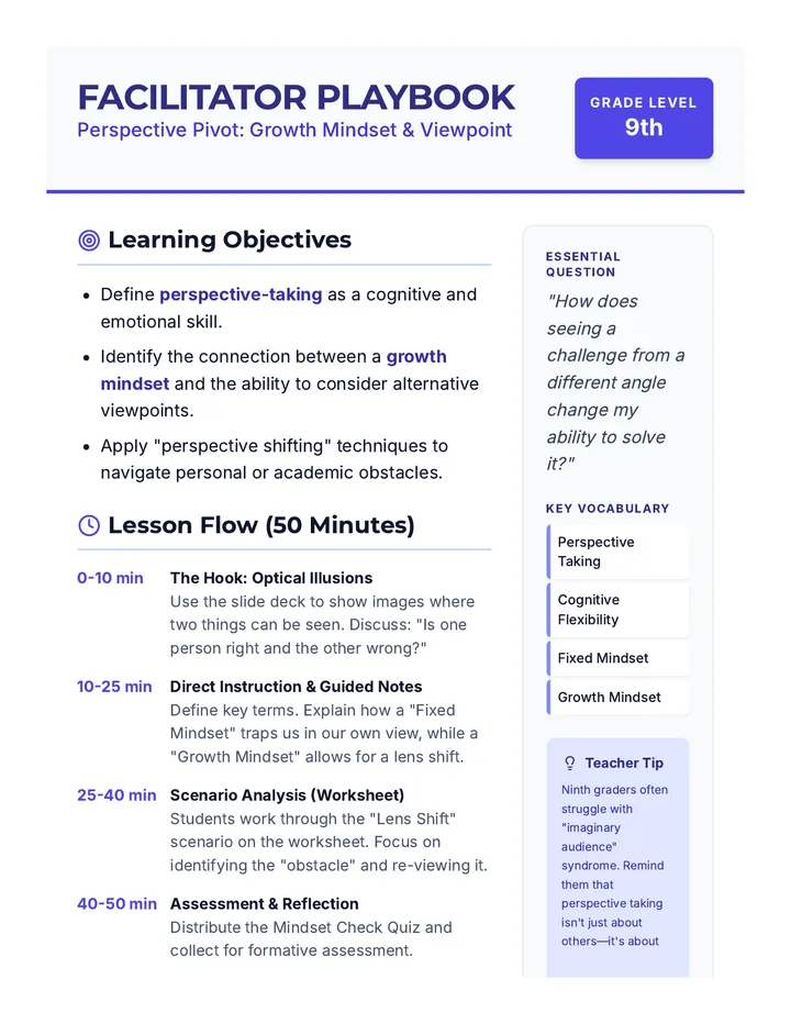 Facilitator Playbook Teacher Guide