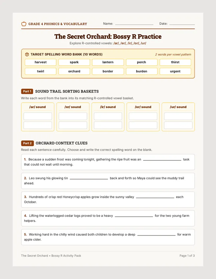 Bossy R Activity Bundle