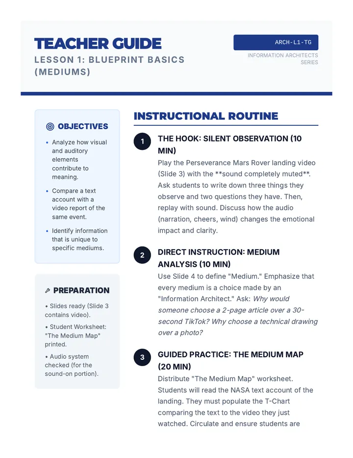 Blueprint Basics Teacher Guide