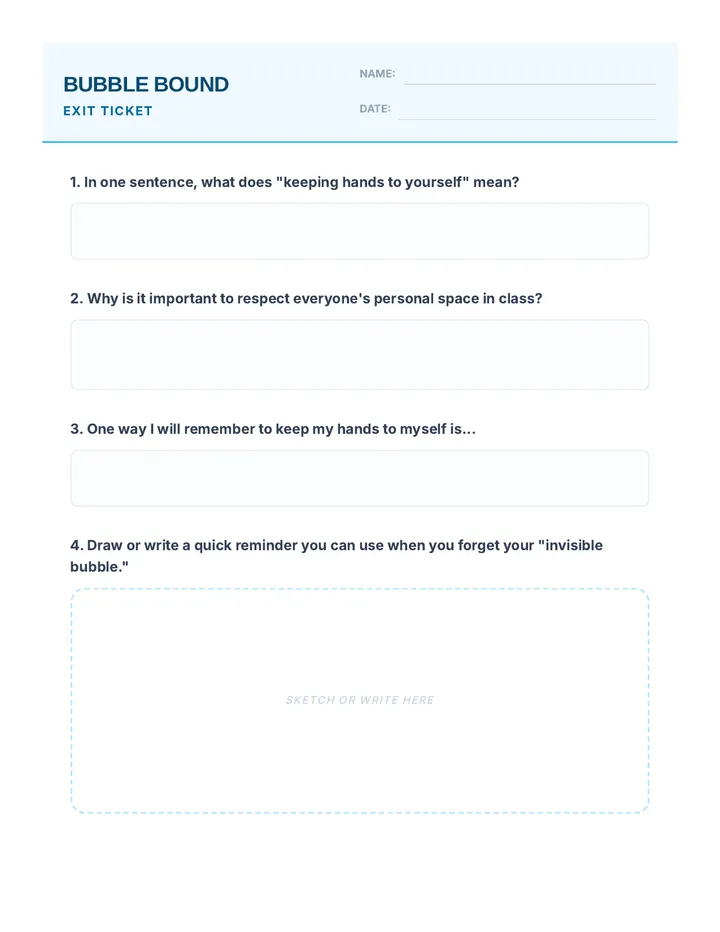 Bubble Bound Exit Ticket