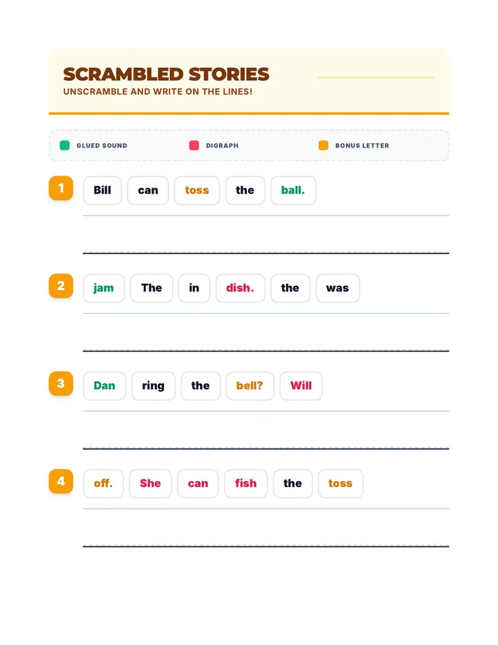 Scrambled Stories Activity