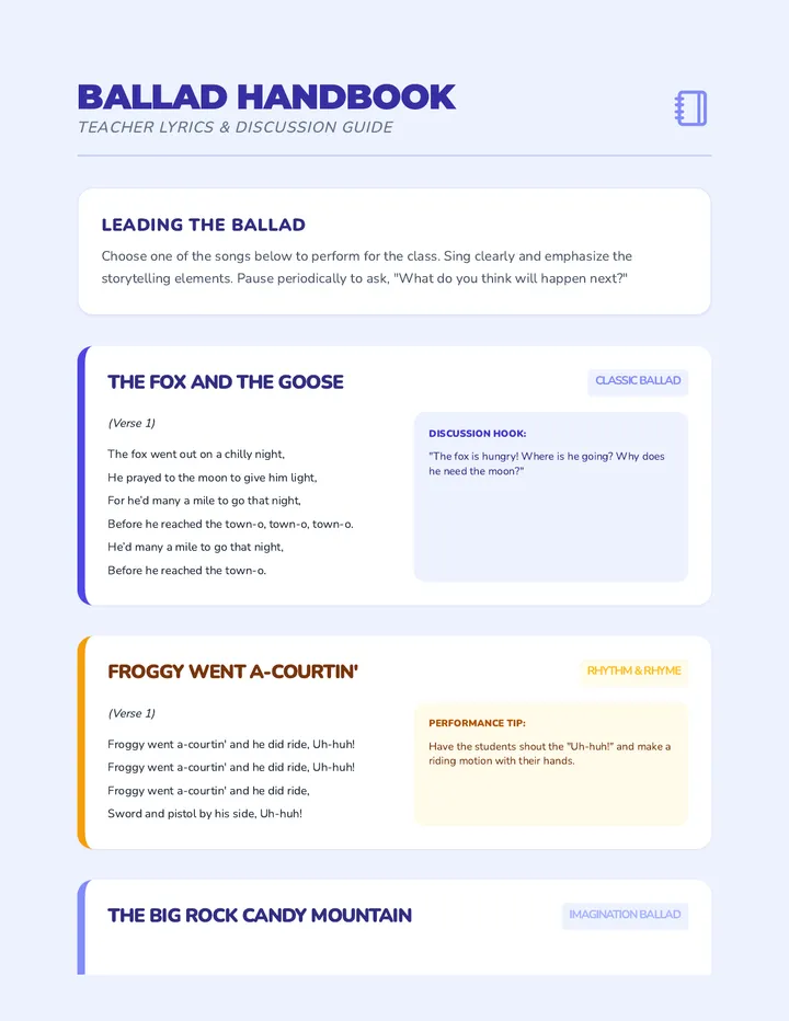 Teacher Lyrics Handbook