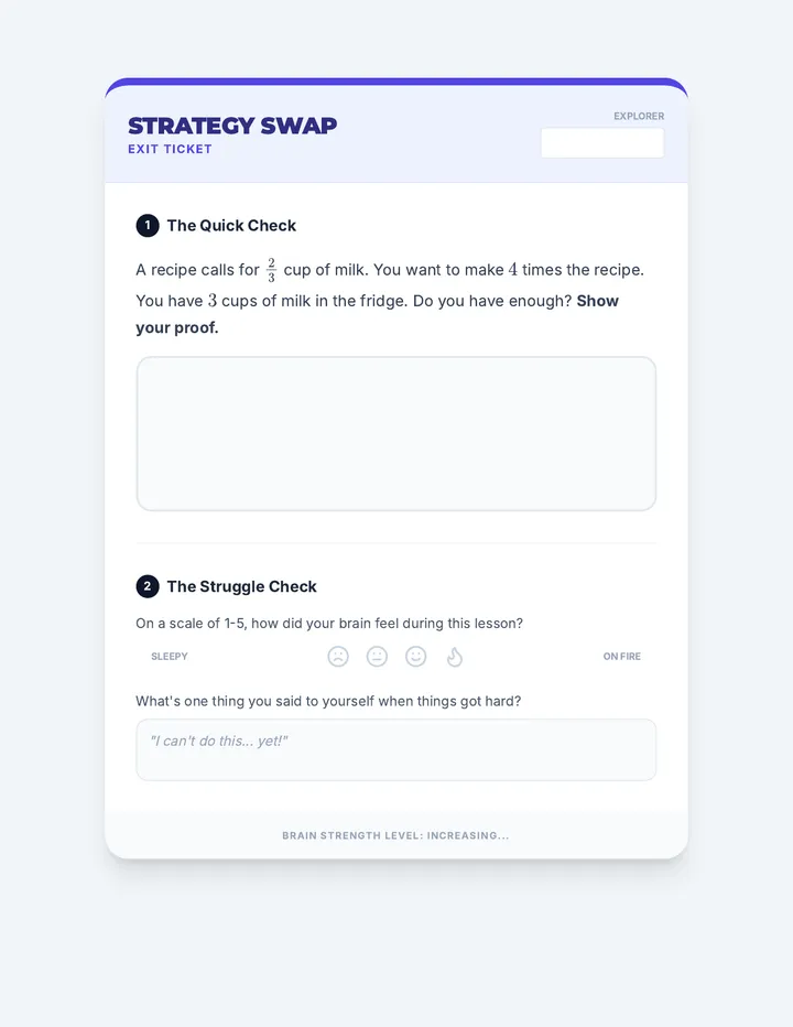 Strategy Swap Exit Ticket