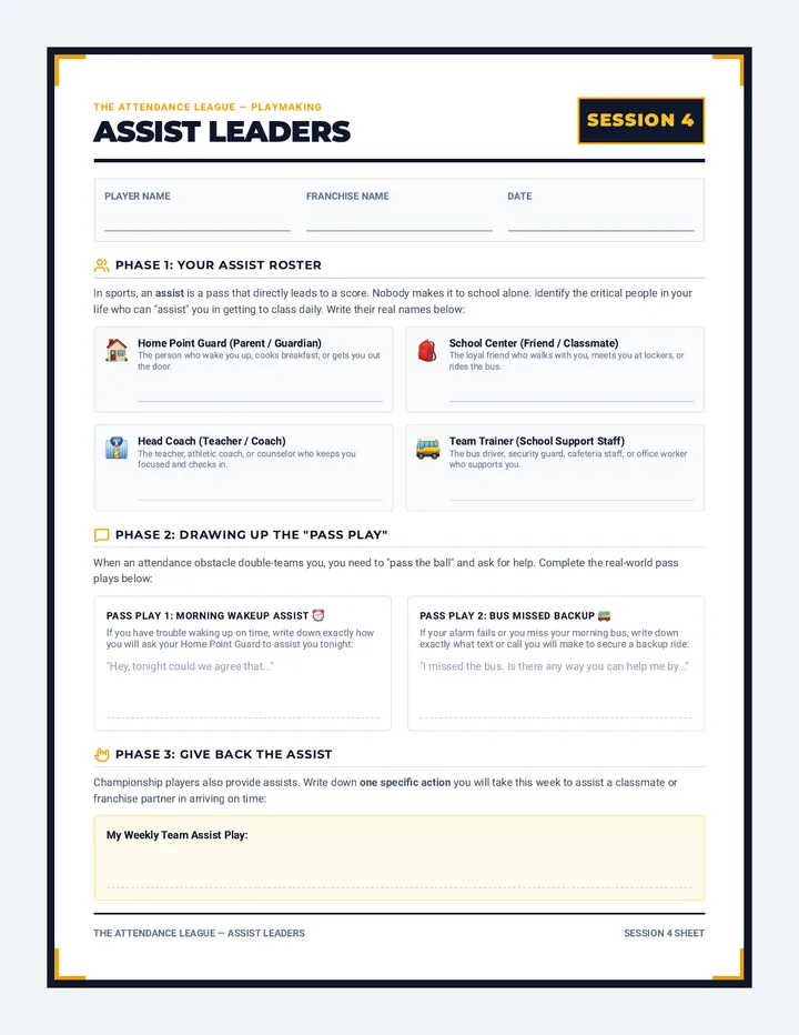 Assist Leaders Sheet