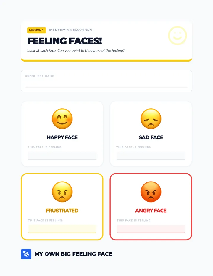 Feeling Faces Worksheet
