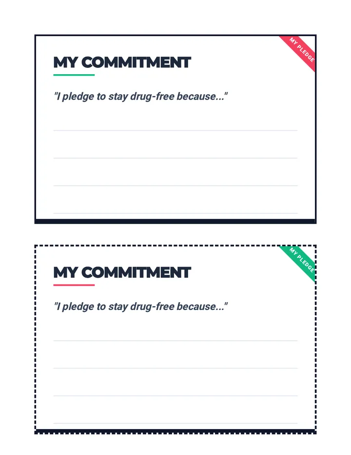 Stay Substance Free Pledge Card