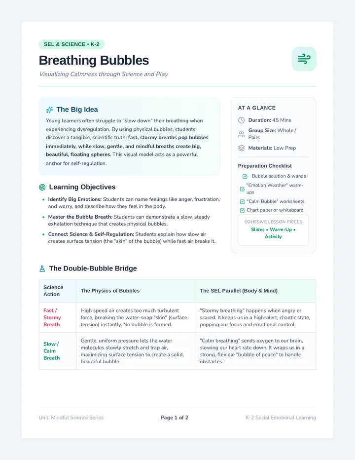 Breathing Bubbles Teacher Guide