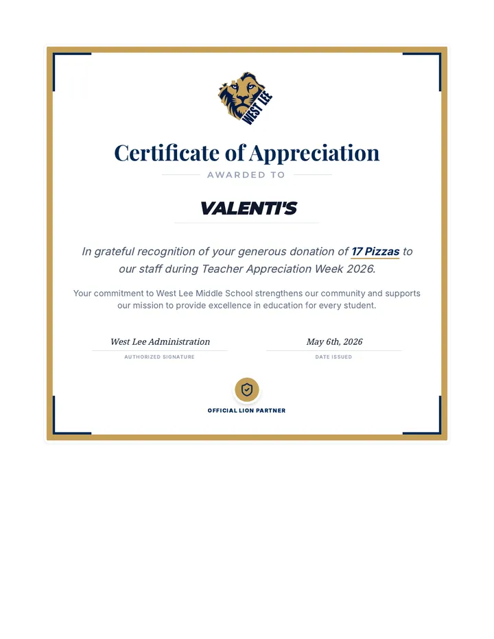 Business Appreciation Certificate