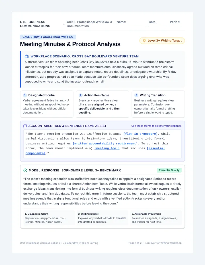 Meeting Protocols Analysis Worksheet