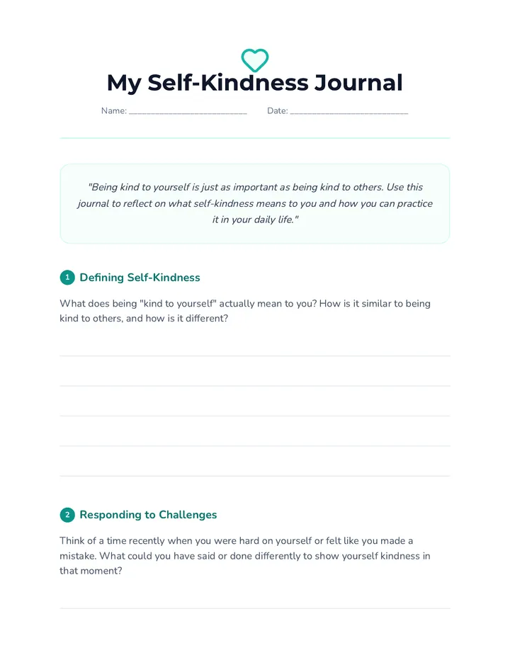 My Self Kindness Journal