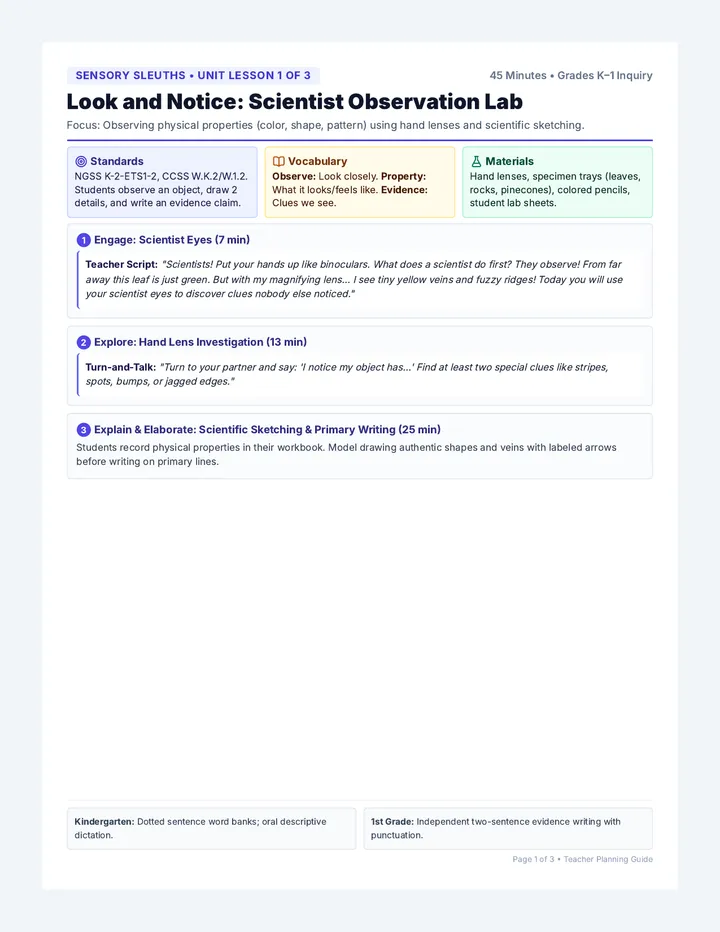 Sensory Teacher Guide