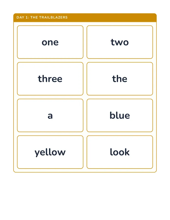 Sight Word Safari Flashcards