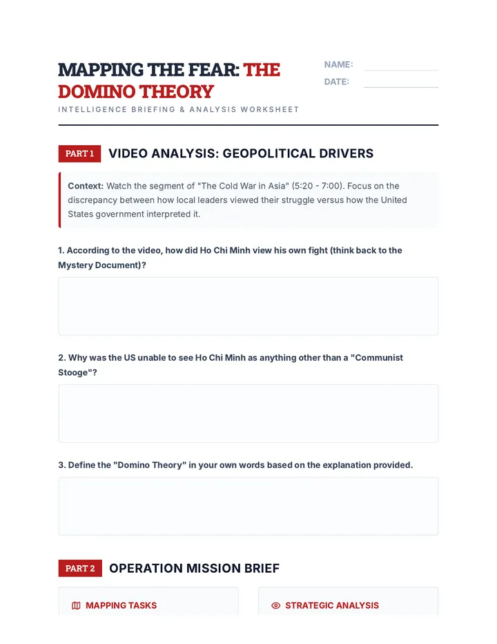 Mapping the Fear Worksheet
