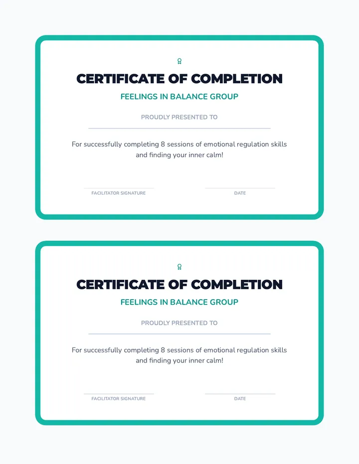 Group Completion Certificates Award