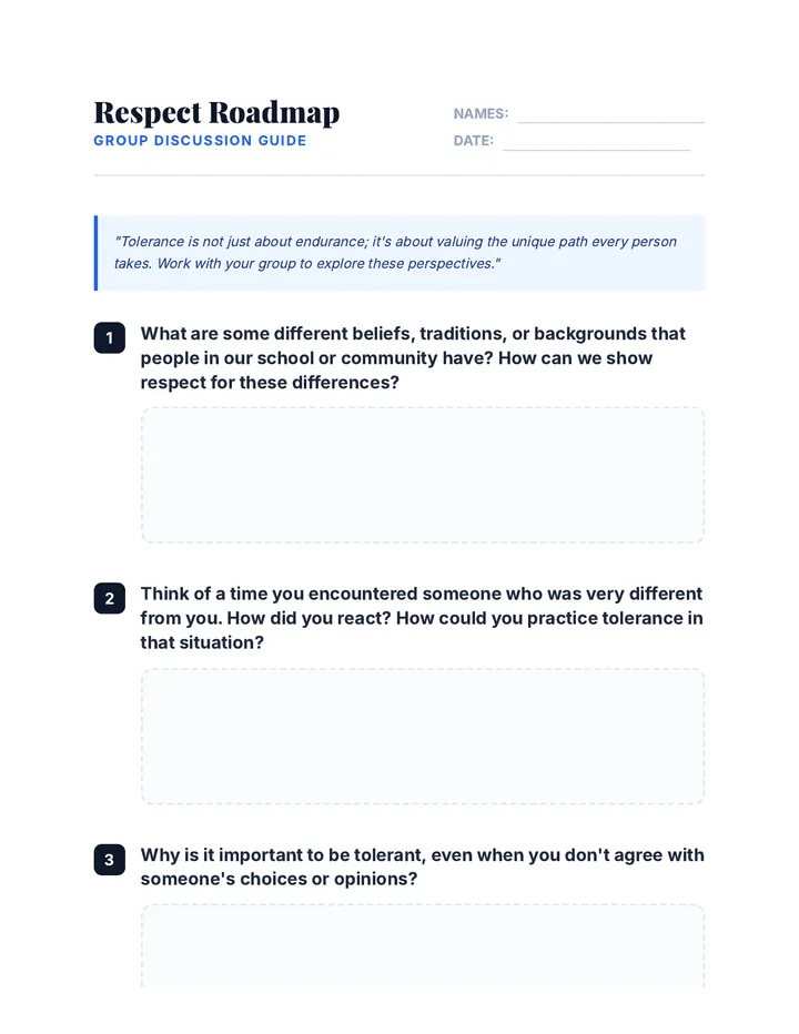 Respect Roadmap Discussion Guide