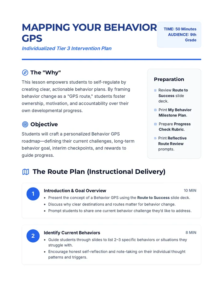 Mapping Behavior GPS Lesson Plan