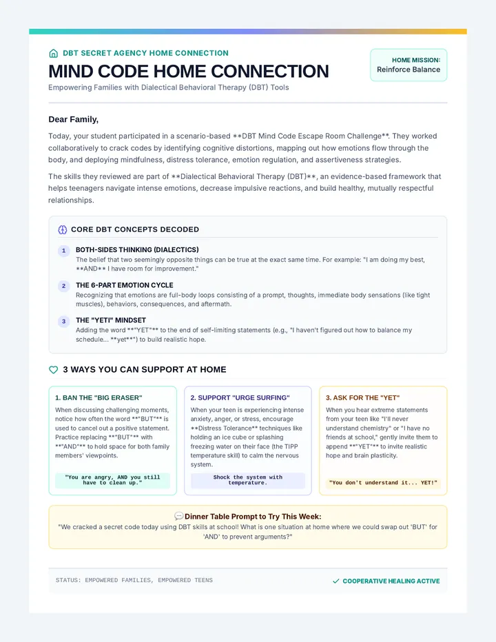 Mind Code Family Letter