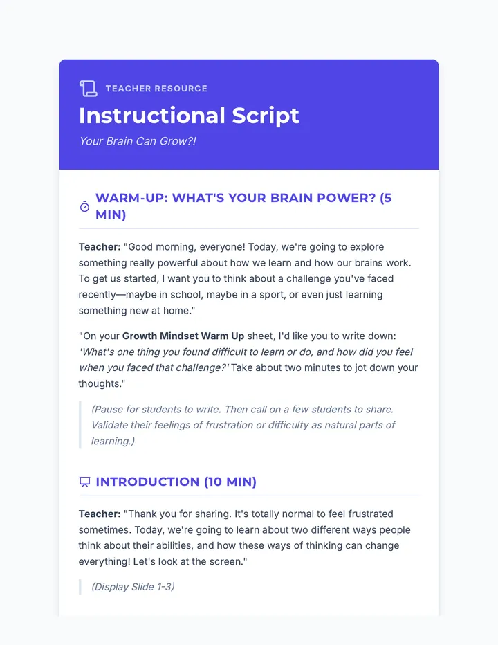 Your Brain Can Grow?! • Lesson • Lenny.com