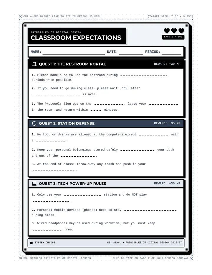 System Rules Quest Sheet