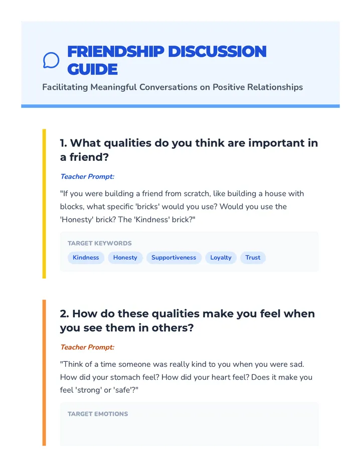 Friendship Builders Discussion Guide