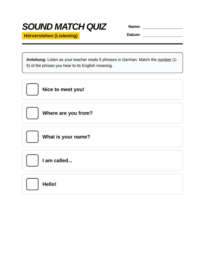 Sound Match Quiz