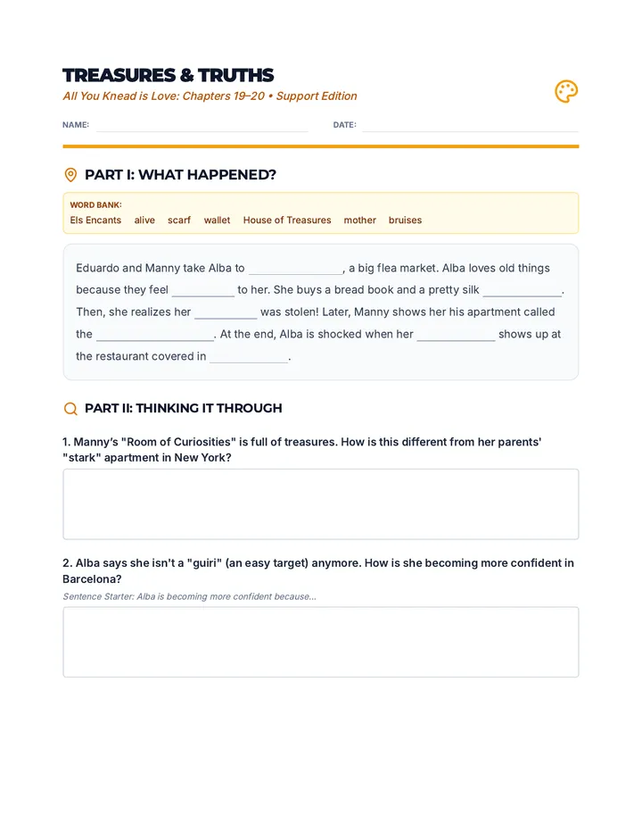 All You Knead Worksheet