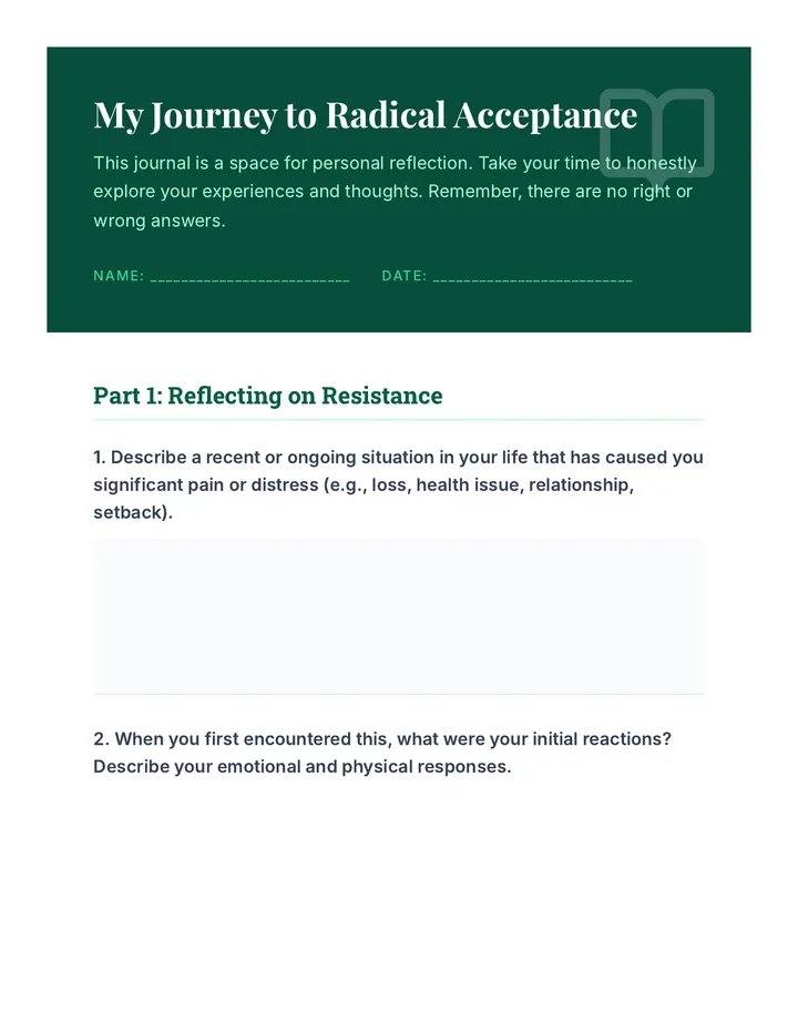 My Journey to Radical Acceptance Journal
