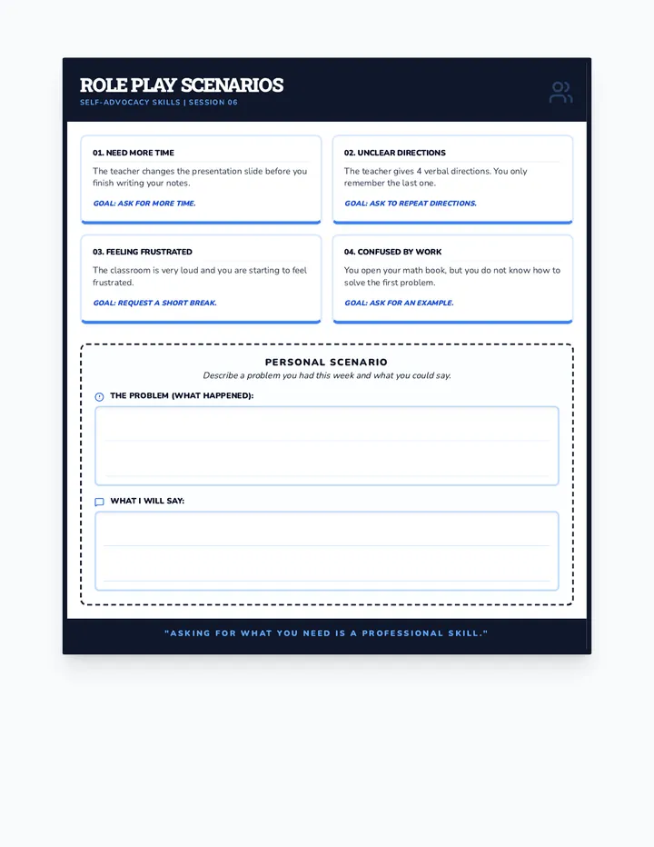 Social Scenario Challenge Cards